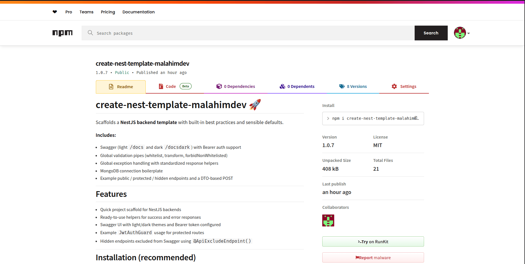 NestJS Backend Template CLI